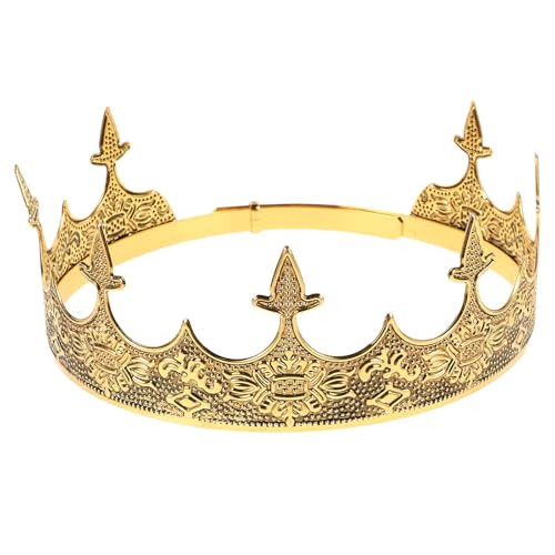 COLLBATH Corona Vintage para Hombre Corona de Rey Ligera y Resistente para Disfraces y Fiestas Accesorio de Tocado Real con Diseño Elegante y Brillante para Cosplay y Eventos Temáticos