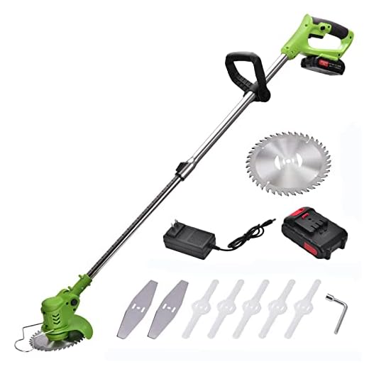 Cordless String Trimmer Battery Powered, 36V Electric Garden Weed Wacker, w/ 2 Battery & 1 Charger, Lightweight Weed Eater 37-51 inch, Suitable for Lawn Garden Pruning(Charger Replacement for Free)