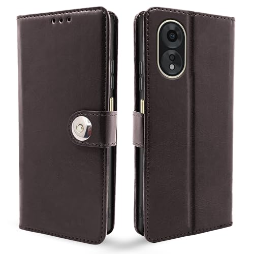 Image of Pikkme Oppo A38 4G / Oppo A18 4G Flip Cover Leather Finish | Wallet Stand and Shock Proof | Inside TPU with Card Pockets | Complete Protection Button Flip Case (Coffee)