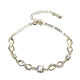 LYGBAOFUL Pulseras de Tobillo Tobillera para Mujer Cadena de Pierna Dorada Tobilleras Grandes con Diamantes de imitación Sandalias de Ganchillo Descalzas Cuentas Joyas para pies Tobilleras para Mujer