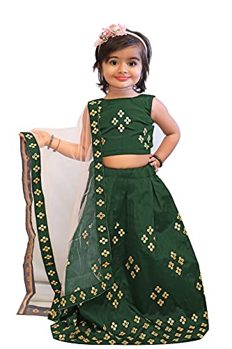 Image of Girl's Tafetta Silk Readymade Lehenga Choli