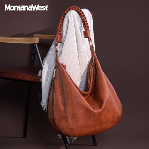 Montana West Large Hobo Bags for Women Slouchy Shoulder Purse Handbag with Zipper and Woven Handle2