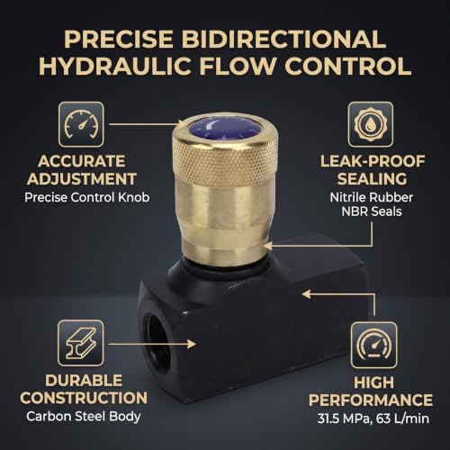 Evite tirones con la válvula de aguja de control de flujo hidráulico NPT 1/2 bidireccional 5