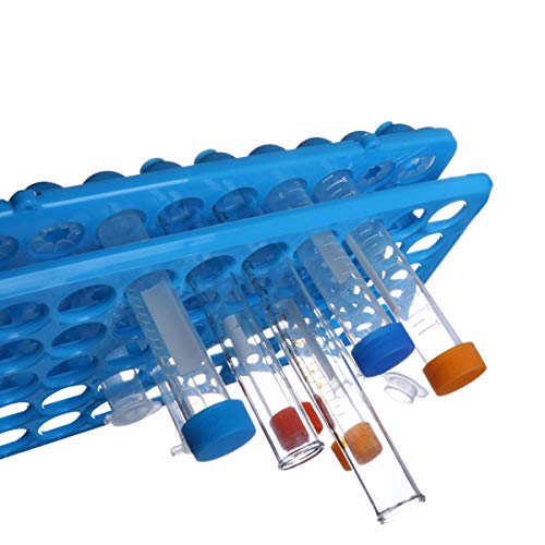 E-Outstanding Test Tube Rack Blue Plastic Centrifuge Tube Racks With Silicone Pad Tubes 50 Positions For 5Ml,10Ml,15Ml,50Ml 18Mm #TOP3