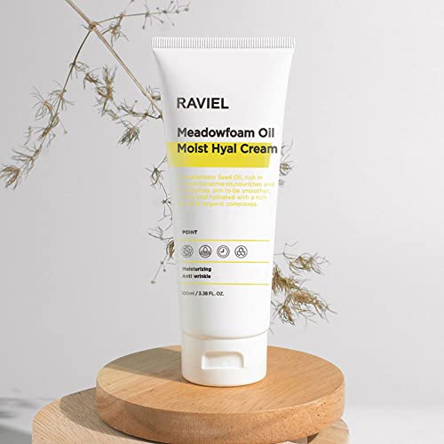 Raviel Meadowfoam Seed Oil Daily Moisturizing Hyal Cream, 7 Hyaluronic Acid, 5 Dermabiome Cx, Cactus Extract, Anti Aging & Brightening, Deep Hydration, Face Moisturizer (3.4 Fl Oz) #TOP6