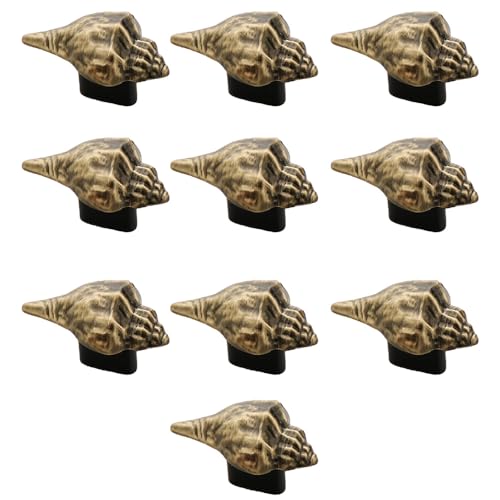 Image of Antique Shankh Shape Drawer Knob for Cabinet /Drawer Knobs /Decorative Knobs & Pulls /Drawer Handle (Zinc Alloy /Brass Antique) Pack of 10-| 3 Years Warranty |
