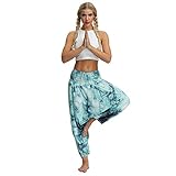 Estilo boho: suelto flowy harica pantalones,elástica tanto en la cintura como en el tobillo. Cintura alta Shirred diseñado es una buena manera de cubrir su cintura, te hacen ver más delgada