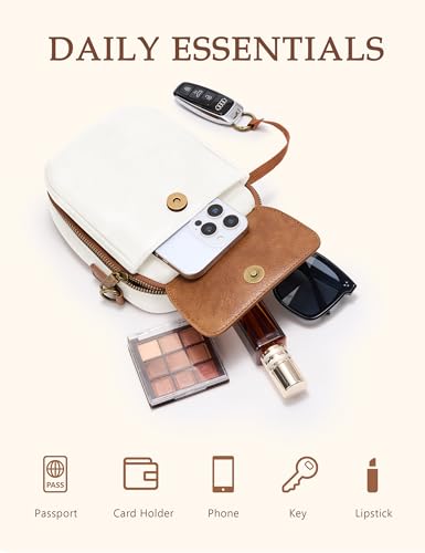 Image of Yarnic Small Crossbody Bag, Vegan Leather Cell Phone Purse for Women, Vintage Wallet Bag with Card Slots