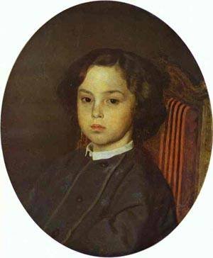 Portrait de A Boy 1867 Peinture à l'huile par Ilya Repin - Reproduction sur Toile 50x60 cm