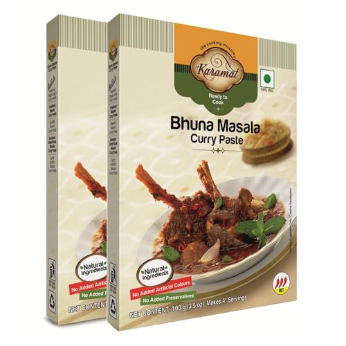 Karamat bhuna Masala Curry Paste (Veg, 100g. Mix, Upto 4 Servings), Ready to Cook Gravy Paste, Instant Food Mix, Gravy Paste, Indian and Mughlai Delicacies, MYO, No Artificial Colour, No Preservatives