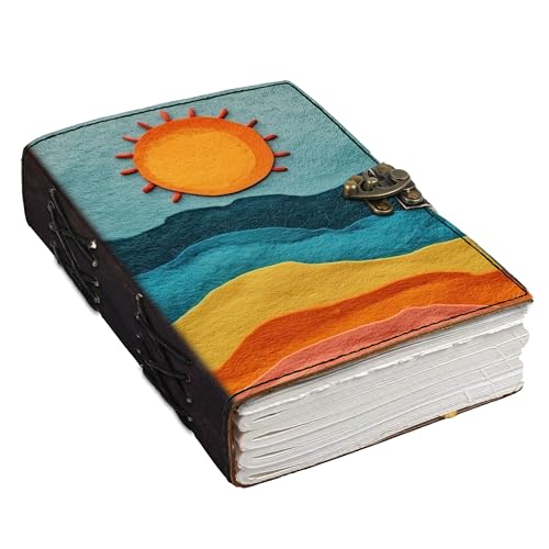 Image of DI-KRAFT Customize Diary with Name with Beautiful UV Prints | Customized Leather Writing Diary Unruled White Paper Journal Personal Notepad Sheets Daily Planner for Gifting (Pattern 9)
