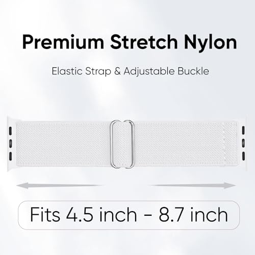 Image of 10 Pack Stretchy Bands Compatible with Apple Watch Band 40mm 38mm 41mm 42mm 44mm 45mm 46mm 49mm Women Men, Nylon Solo Loop Elastic Sport Straps for iWatch Series 11 10 9 8 7 6 5 4 SE 3 Ultra