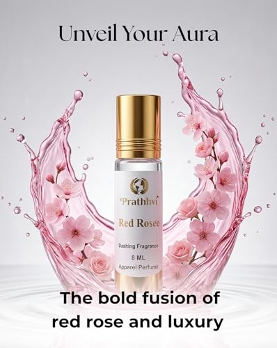 Image of Red Rosee Attar Roll-On Perfume Oil 8 ml | Alcohol Free | Long Lasting Rich Fragrance | Men & Women | Pocket Size Travel Friendly Roll On | Daily Wear