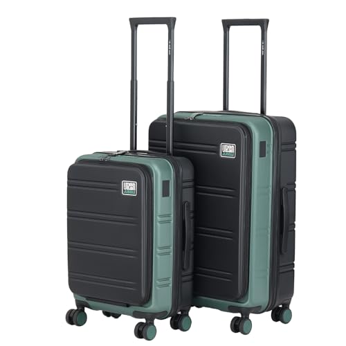 Image of Urban Jungle by Safari Hold-All Premium Top-Open Trolley Bag Set of 2, Cabin & Medium Luggage, Hardside Polycarbonate Suitcase with 8 Silent Wheels and TSA Lock (Green)