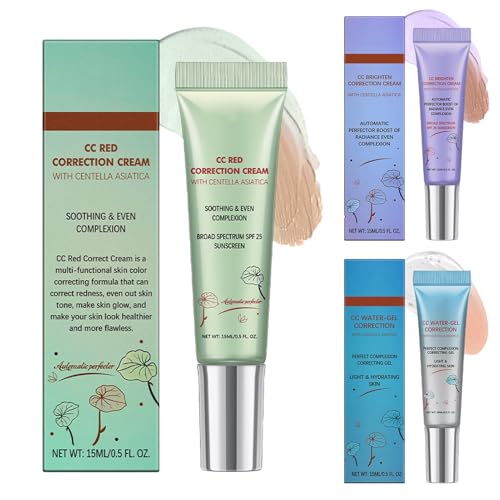 CC Red Correct Cream Foundation | 3PC Color Centellas Corrector | hemas hidratante cara crema livianas | COSMÉTICO CC-CREAMS CONCELADOR CONSEJO COREANO PARA BALTE