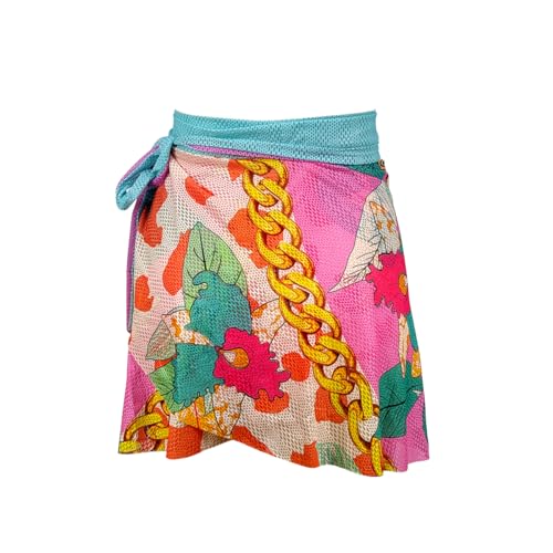Saída de Praia Canga Saia Curta Floral Onça Verão Piscina Feminina