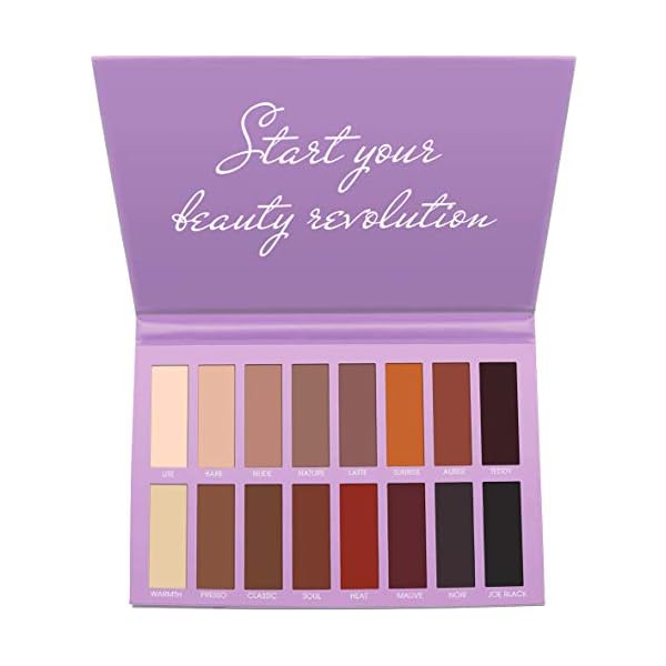 Lidschatten Palette Glitzer Schimmer Matt Nudetöne - 16 Hochpigmentierte, Vegane, Warme, Natürliche Farben - Glamouröse… – Bild 3