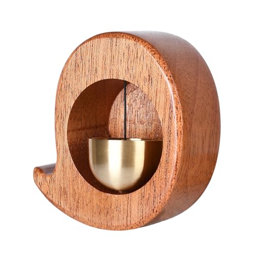 Campainha de madeira sem perfuração – Campainha magnética para porta, campainha de entrada decorativ
