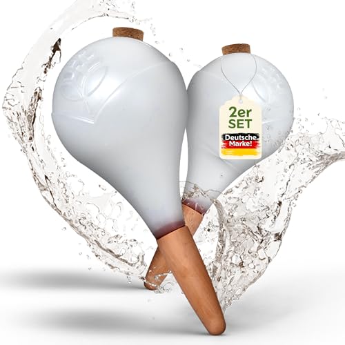 VITALLEO Bewässerungskugeln - XL (400 ml) - automatische Pflanzen Bewässerung - Wasserspender Pflanzen - Tonkegel Bewässerung für Zimmer & Balkon (2, Weiß)