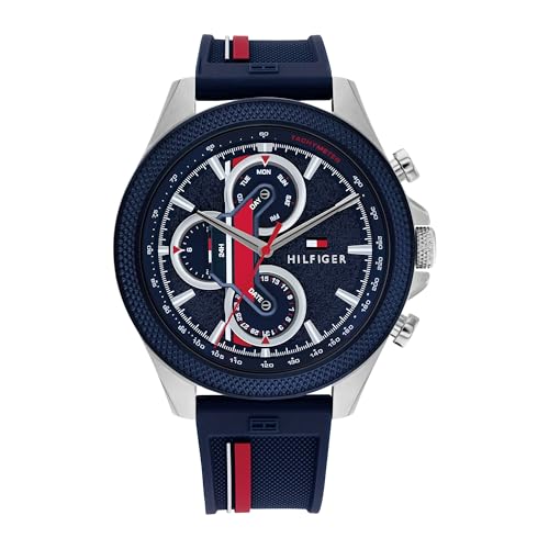Tommy Hilfiger Multi Zifferblatt Quarz Uhr für Herren mit Edelstahlarmband