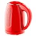 Ovente BPA-Free Cordless Electric Kettle with Auto Shut-Off, Double-Walled Stainless Steel, 1100W, 1.7L, Red (KD64R)