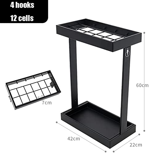 Support de rangement pour parapluies d'affaires en métal noir à 12 compartiments