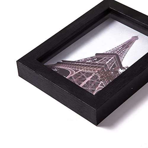 Muzilife 5x7 Shadow Box Rahmen 4er Pack Holz 3D Bilderrahmen mit Glasabdeckung Vitrine zum Aufhängen oder freistehenden Bildervitrine… – Ansicht 2