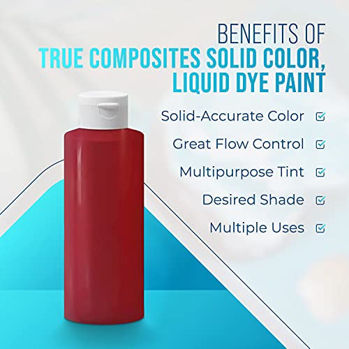 TRUE COMPOSITES Pigment (Red 4oz)-Solid Color, Liquid Dye Paint-Opaque Resin Colorant for Polyester Resin, Epoxy, White or Neutral Gelcoat, DIY Jewelry, Fiberglass, Boat or Auto Repair, Art & Craft!