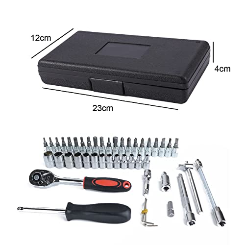 Hniuyun 46 Pieces 1/4 inch Drive Socket Ratchet Tool Set - Image 2