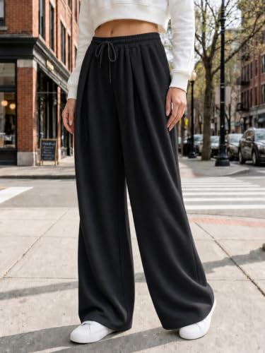 Fisoew Womens Wide Leg Sweatpants Baggy Drawstring Waist Casual Long Pants - image 4