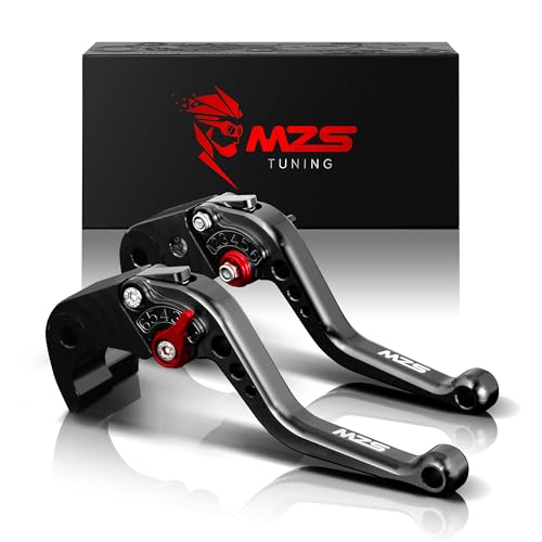 MZS Black Motorcycle Brake Clutch Levers Adjustable Short Compatible with GROM MSX125 14-26 / CBR500R CB500F CB500X 13-21 / Monkey 18-25 / CB300R 18-25 / CBR300R CB300F 14-22 / CBR250R 11-15