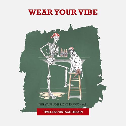 SEA DOG Vintage Graphic T-Shirt Garment Dyed 100% Ringspun Cotton, Relaxed Fit, Pre-Shrunk, Printed in USA - Vintage Bones3