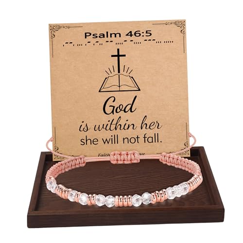 Btysun Morse Code Bracelets for Women Christmas Gift Stocking Stuffers for Teens Pink Braided Bracelets Inspirational Best Friend Birthday Gifts for Her High School Graduation Gifts for Her 2025 Mom Bracelet Jewelry