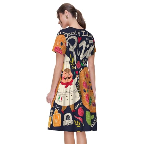 Robe d'été décontractée imprimé pizza idéale pour vos fêtes de plage - 2