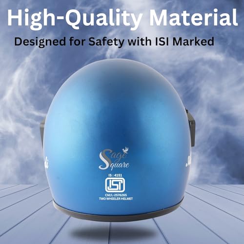 Image of Sage Square Audi Full Face Clear Visor Helmet | ISI Certified | High Standard Safety | Extra Comfort & Stylish
