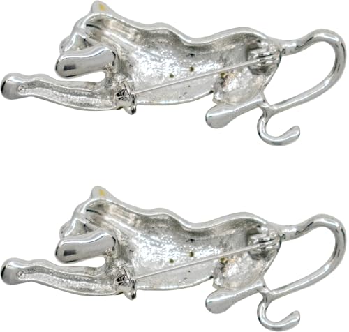 Image of Set of 2 Brooch Lapel Pins With Rhinestones