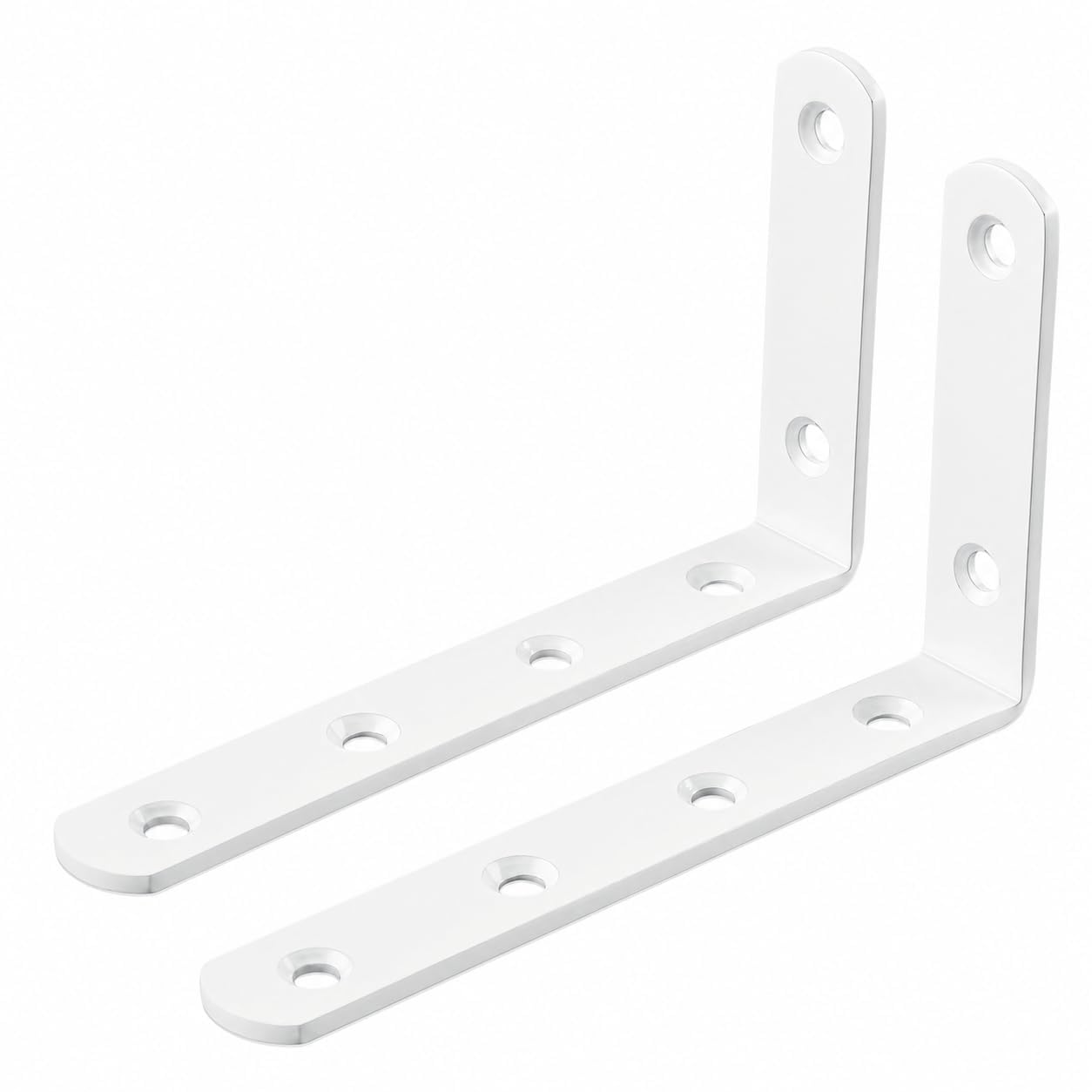 Stand Wallah 02 Pack Board Shelf Brackets | 5mm Thick Heavy Duty L Wall Brackets for Shelves, PVC Coated White Industrial Shelves Support-picture-18