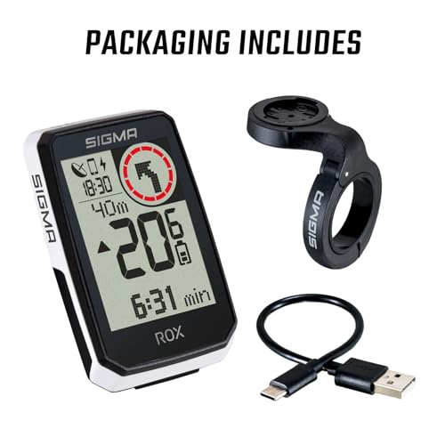 SIGMA ROX 2.0 Endurance White | 26h Akkulaufzeit | kabelloser Fahrradcomputer | GPS und Navigation inklusive OVERCLAMP Butler |Outdoor GPS Navigation | E-Bike Kompatibel