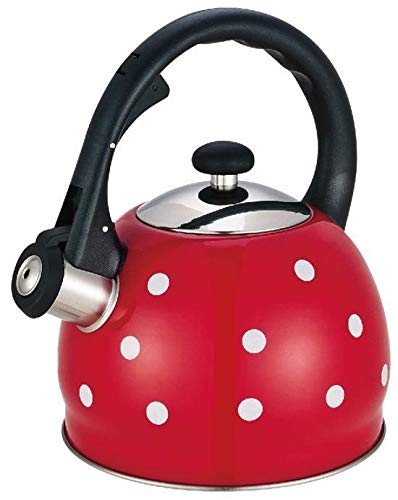 Preisvergleich Produktbild Kinghoff 2 Liter Retro Flötenkessel Whistling Kettle Pfeifkessel Teekanne Pfeifenkessel Wasserkessel Schwaz
