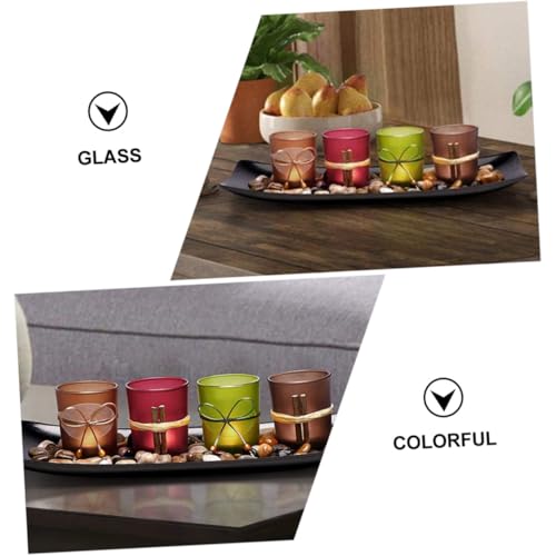 Candelabros de vidrio con velas LED Ciieeo pack de 4 4