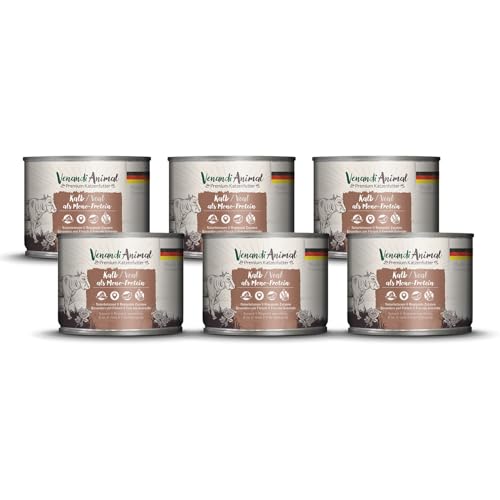 Venandi Animal Pâtée Premium pour Chats, Veau Seule Source De Protéine, Pâtée, sans Céréales Et À L’état Naturel, Lot De 6 (6 x 200 g)