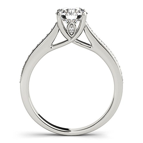 0.50 Carat Diamond Engagement Ring in 10k White Gold | Cathedral Setting | (I-J / I2-I3) Real Diamond Engagement Ring For Women | Gift Box Included2