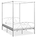 Produktbild vidaXL Himmelbett Bett Bettgestell Doppelbett Metallbett Bettrahmen Lattenrost Schlafzimmerbett Schlafzimmermöbel Ehebett Weiß 140x200cm