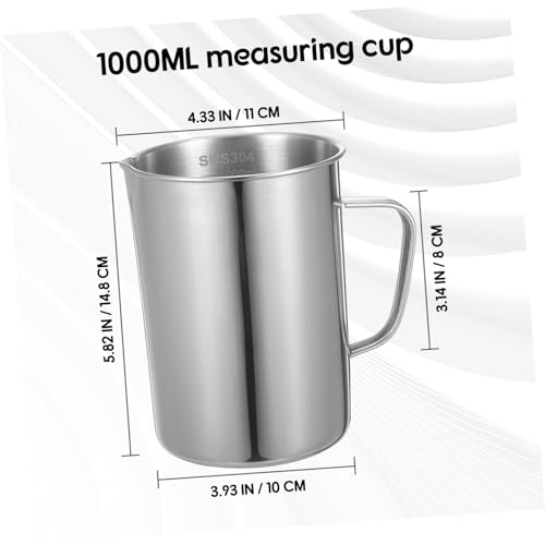 Jarra medidora de acero inoxidable 1000ml para leche miniatura 2