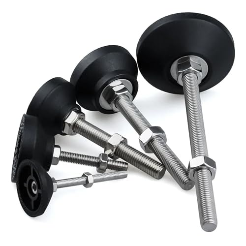 Pieds de tour réglables M6 avec embase pivotante anti-vibration D40