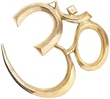 Material: Messing OM-Wand-Skulptur aus Messing, Vastu, Fengshui, Glück, glücksverheißend, religiöse Symbole, Pooja-Idole, Heimdekoration, 26,2 cm