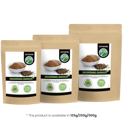 Alpi Nature Kreuzkümmel gemahlen 250g, Kreuzkümmelsamen gemahlen, Kreuzkümmel Pulver zum Kochen