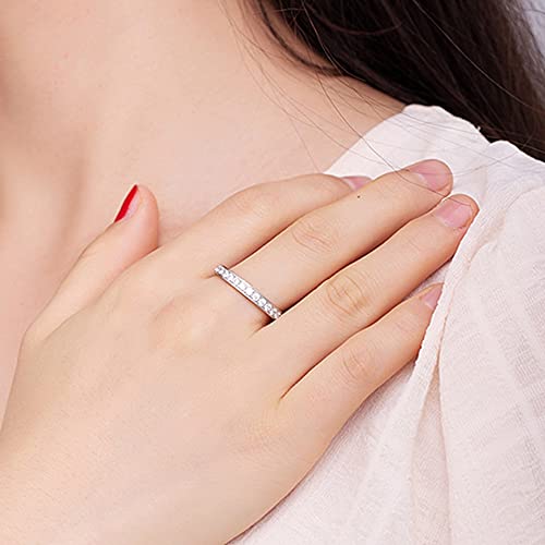 Jude Jewelers 3mm Stainless Steel Cubic Zircon Filled Stackable Eternity Wedding Band Ring2