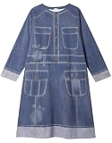 [ワコール] ツモリチサト tsumori chisato パジャマ ツモリチサトスリープ ワンピース ルームウェア UNX557 長袖 ロング丈 かぶりタイプ ラウンドネック デニム風 ミニ裏毛 M Lサイズ KO M