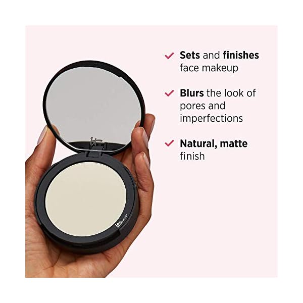 IT Cosmetics Bye Bye Pores Pressed Finishing Powder - Universal Shades - Contains Anti-Aging Peptides, Hydrolyzed Collagen & Antioxidants - 0.31 oz